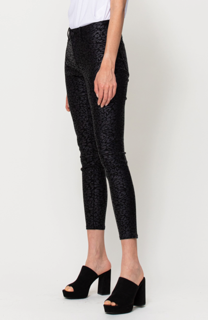 Mid Rise Crop Leopard Print Crop Skinny