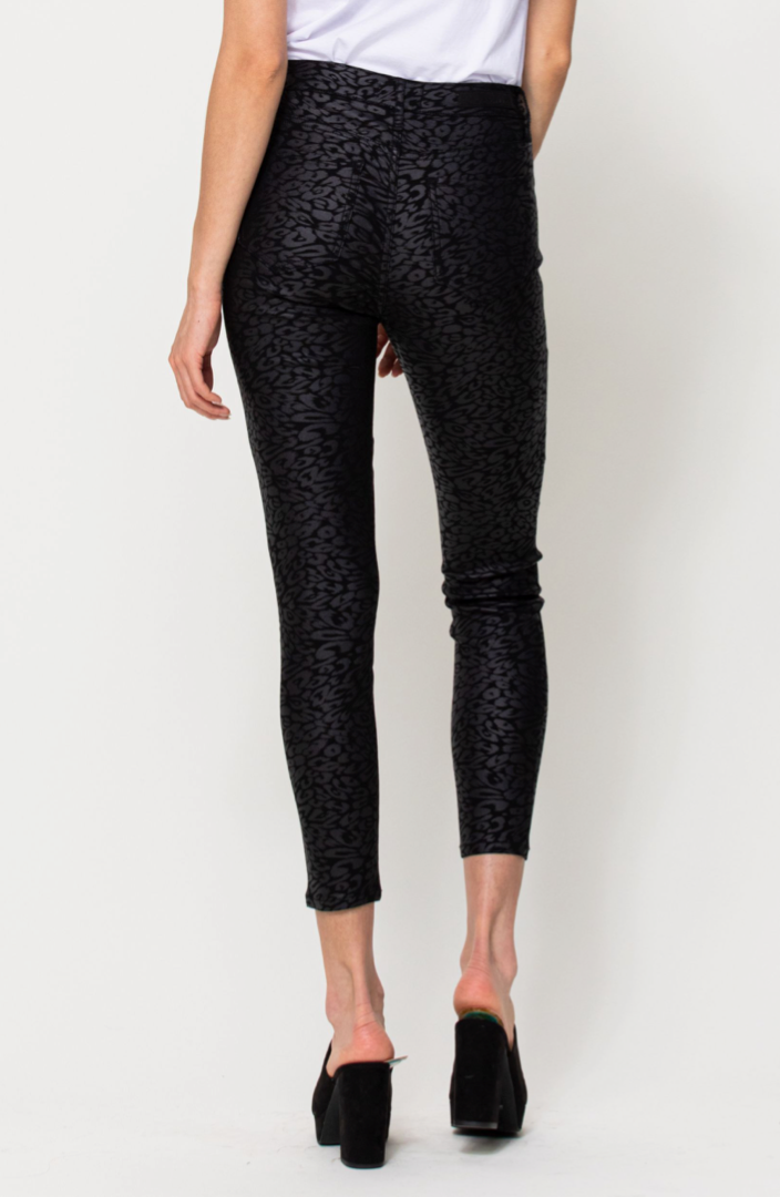 Mid Rise Crop Leopard Print Crop Skinny