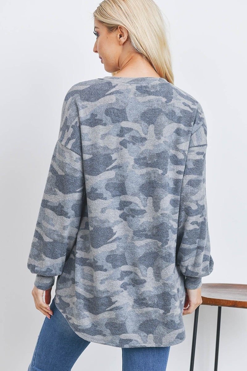 Camo Long Sleeves Top