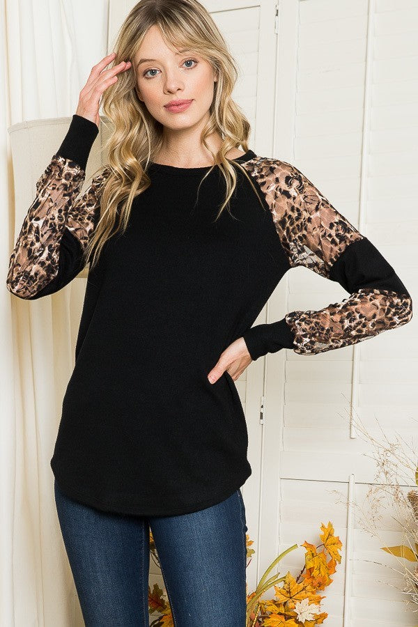 Sheer Leopard Lace Top